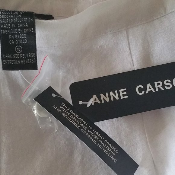 Anne Carson 2 Pc Button down Blouse + Pants NWT - Picture 4 of 5